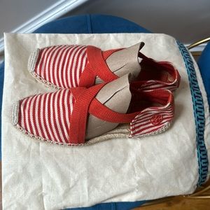Tory Burch Catalina Espadrille Strips Sandals.